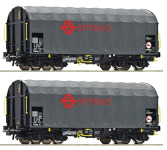 Roco 76039 - H0 2-tlg Schiebeplanwagen-Set Ermewa; Ep. VI